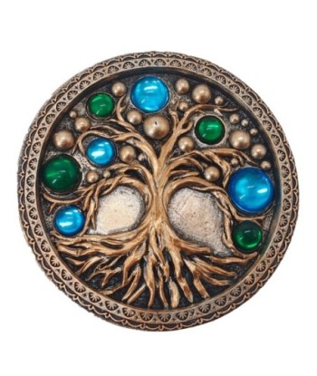 Caja Árbol de la Vida Étnica Decorativa para Almacenamiento de Joyas y Accesorios, Caja de Resina Artesanal