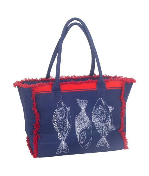 Isla Bonita By SIGRIS Bolso de Algodón con Diseño de Peces