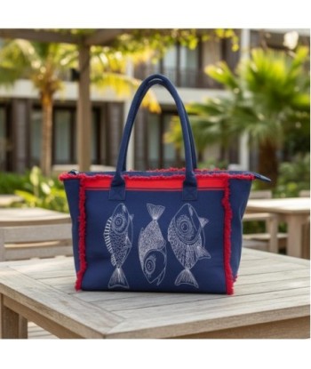 Isla Bonita By SIGRIS Bolso de Algodón con Diseño de Peces