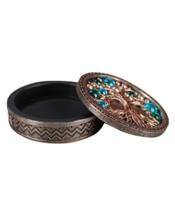 Caja Árbol de la Vida Étnica Decorativa para Almacenamiento de Joyas y Accesorios, Caja de Resina Artesanal