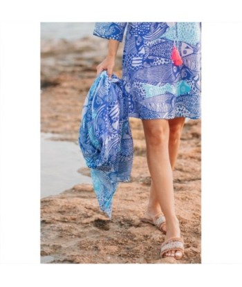 Isla Bonita By SIGRIS Pareo de Algodón con Estampado de Peces