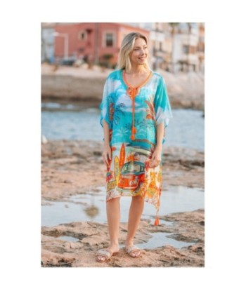 Isla Bonita By SIGRIS Poncho de Algodón Estampado Tropical