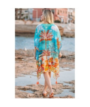 Isla Bonita By SIGRIS Poncho de Algodón Estampado Tropical