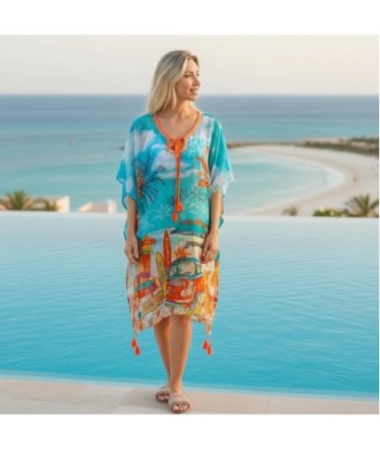 Isla Bonita By SIGRIS Poncho de Algodón Estampado Tropical