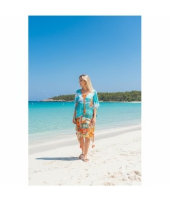 Isla Bonita By SIGRIS Poncho de Algodón Estampado Tropical