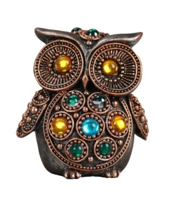 Búho Decorativo Pequeño de Resina, Figura Étnica para Casa, Adorno de Animal para Regalo, 8,5 cm, Estilo Original