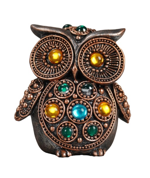Búho Decorativo Pequeño de Resina, Figura Étnica para Casa, Adorno de Animal para Regalo, 8,5 cm, Estilo Original