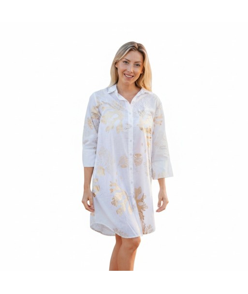 Isla Bonita By SIGRIS Vestido Camisero de Algodón con Estampado Floral