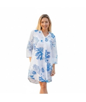 Isla Bonita By SIGRIS Vestido Camisero de Algodón con Estampado Marítimo