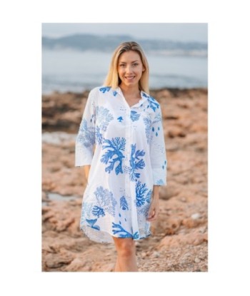 Isla Bonita By SIGRIS Vestido Camisero de Algodón con Estampado Marítimo