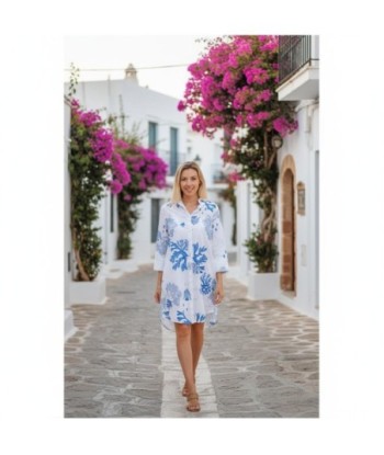 Isla Bonita By SIGRIS Vestido Camisero de Algodón con Estampado Marítimo