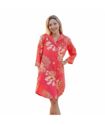 Isla Bonita By SIGRIS Vestido Camisero de Algodón con Estampado de Corales