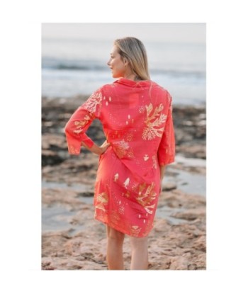 Isla Bonita By SIGRIS Vestido Camisero de Algodón con Estampado de Corales