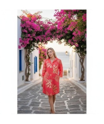 Isla Bonita By SIGRIS Vestido Camisero de Algodón con Estampado de Corales