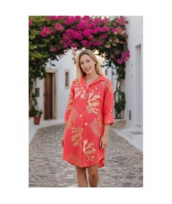 Isla Bonita By SIGRIS Vestido Camisero de 100% Algodón con Diseño Floral
