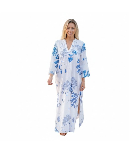Isla Bonita By SIGRIS Vestido Largo de Algodón con Estampado Marino