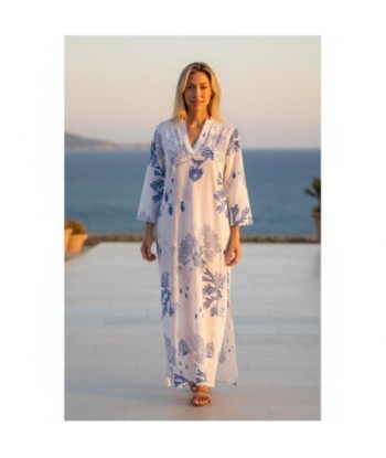 Isla Bonita By SIGRIS Vestido Largo de Algodón con Estampado Marino