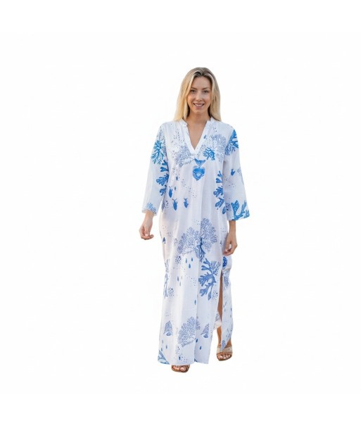 Isla Bonita By SIGRIS Vestido Largo de Algodón con Estampado Marítimo