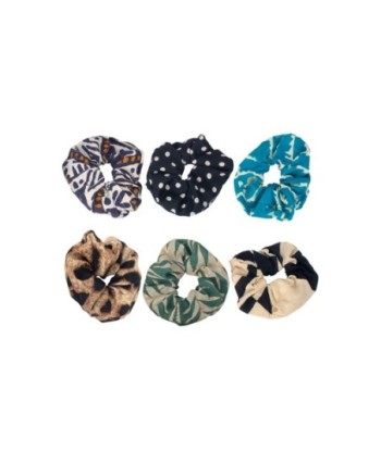 Coletero Azul Estampado para Mujer - Complemento de Moda Isla Bonita Boheme, Ideal para Peinados Elegantes y Casual