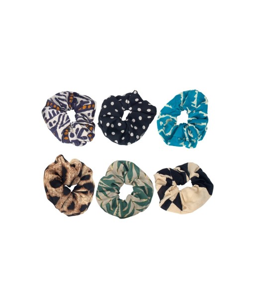 Coletero Azul Estampado para Mujer - Complemento de Moda Isla Bonita Boheme, Ideal para Peinados Elegantes y Casual