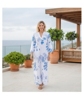 Isla Bonita By SIGRIS Vestido Largo de Algodón con Estampado Marítimo