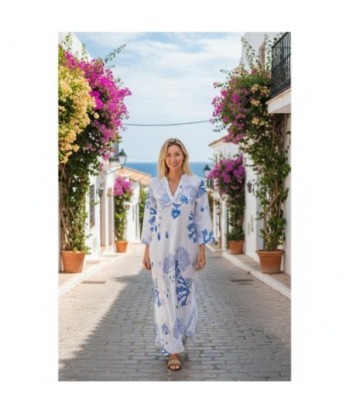 Isla Bonita By SIGRIS Vestido Largo de Algodón con Estampado Marítimo