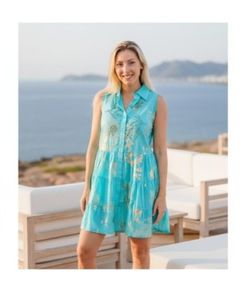 Isla Bonita By SIGRIS Vestido Corto de Algodón con Estampado Tropical