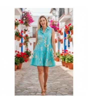 Isla Bonita By SIGRIS Vestido Corto de Algodón con Estampado Tropical