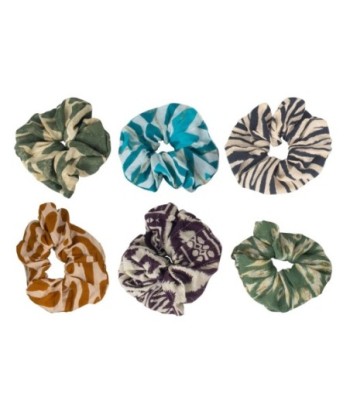 Coletero Azul Estampado para Mujer - Complemento de Moda Isla Bonita Boheme, Ideal para Peinados Elegantes y Casual