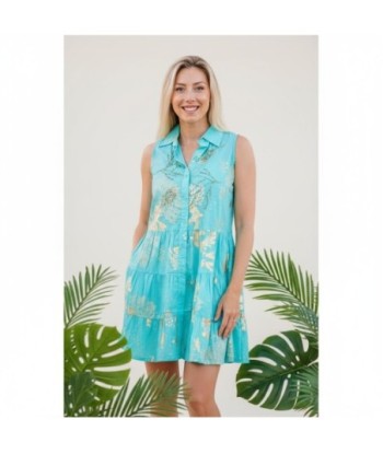 Isla Bonita By SIGRIS Vestido Corto de Algodón con Estampado Tropical