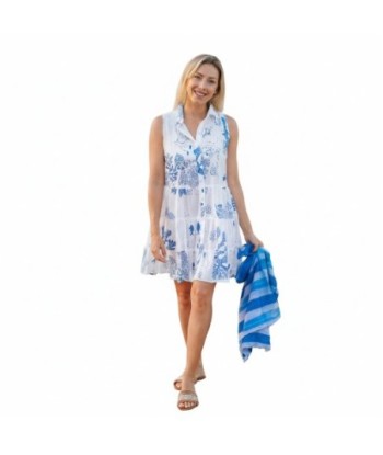 Isla Bonita By SIGRIS Vestido Corto de Algodón con Estampado Marítimo