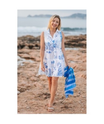 Isla Bonita By SIGRIS Vestido Corto de Algodón con Estampado Marítimo