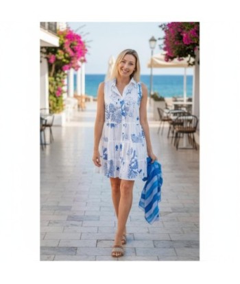 Isla Bonita By SIGRIS Vestido Corto de Algodón con Estampado Marítimo