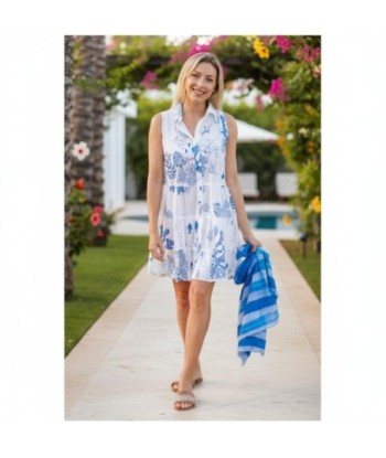 Isla Bonita By SIGRIS Vestido Corto de Algodón con Estampado Marítimo
