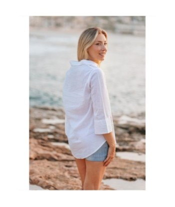 Isla Bonita By SIGRIS Camisa de Verano 100% Algodón con Bordado Floral