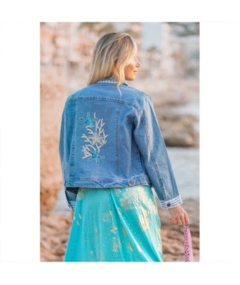 Isla Bonita By SIGRIS Chaqueta de Algodón con Bordado Marino