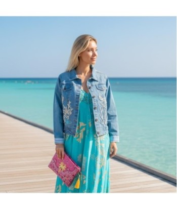 Isla Bonita By SIGRIS Chaqueta de Algodón con Bordado Marino