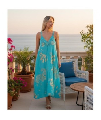 Isla Bonita By SIGRIS Vestido Largo de Algodón con Estampado Floral