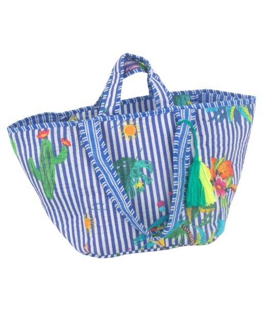 Isla Bonita By SIGRIS Bolso de Algodón con Estampado Tropical y Borlas