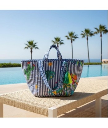 Isla Bonita By SIGRIS Bolso de Algodón con Estampado Tropical y Borlas