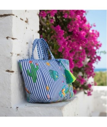 Isla Bonita By SIGRIS Bolso de Algodón con Estampado Tropical y Borlas