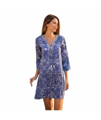 Isla Bonita By SIGRIS Kurta de Algodón 100% con Estampado Artístico