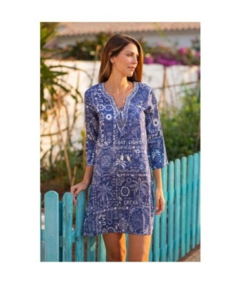 Isla Bonita By SIGRIS Kurta de Algodón 100% con Estampado Artístico