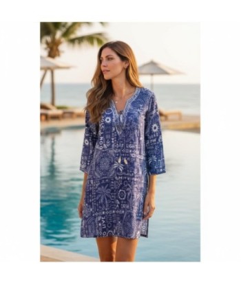 Isla Bonita By SIGRIS Kurta de Algodón 100% con Estampado Artístico