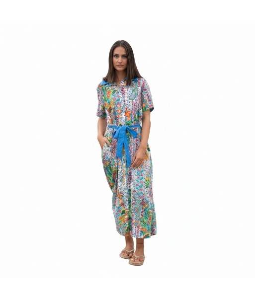 Isla Bonita By SIGRIS Vestido Camisero de Algodón con Estampado Colorido