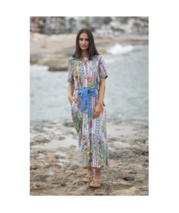 Isla Bonita By SIGRIS Vestido Camisero de Algodón con Estampado Colorido