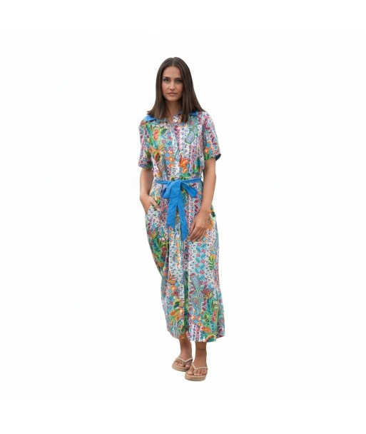 Isla Bonita By SIGRIS Vestido Camisero de Algodón 100% con Estampado Colorido