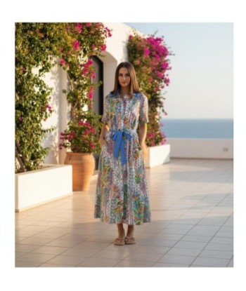 Isla Bonita By SIGRIS Vestido Camisero de Algodón 100% con Estampado Colorido