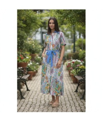 Isla Bonita By SIGRIS Vestido Camisero de Algodón 100% con Estampado Colorido