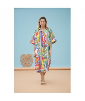 Isla Bonita By SIGRIS Vestido Camisero de Algodón Colorido